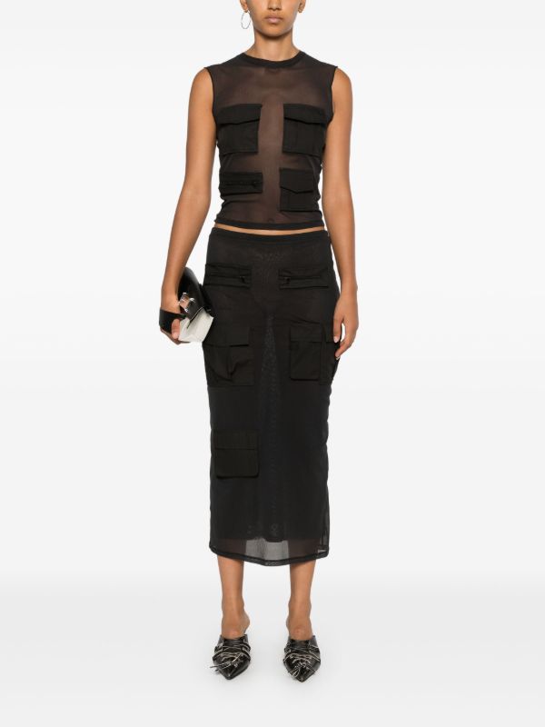 Browns Acne Studios Sheer Cargo Tank Top | Browns Vests & Tank Tops