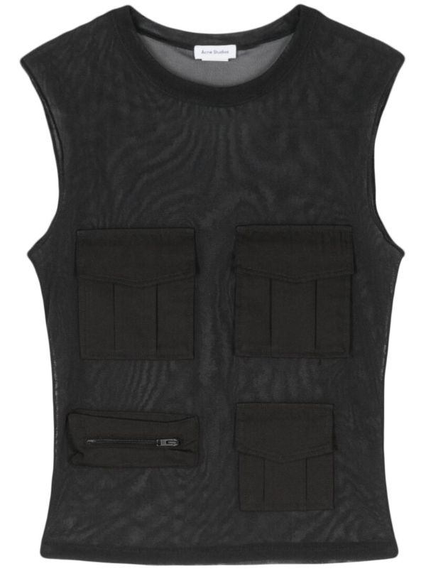 browns Acne Studios Sheer Cargo Tank Top | Browns Vests & Tank Tops