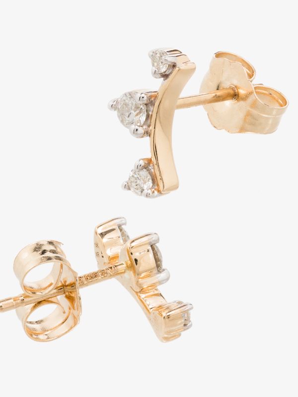 Browns Adina Reyter 14K Yellow Gold Amigos Curve Diamond Earrings | Browns Fine Earrings