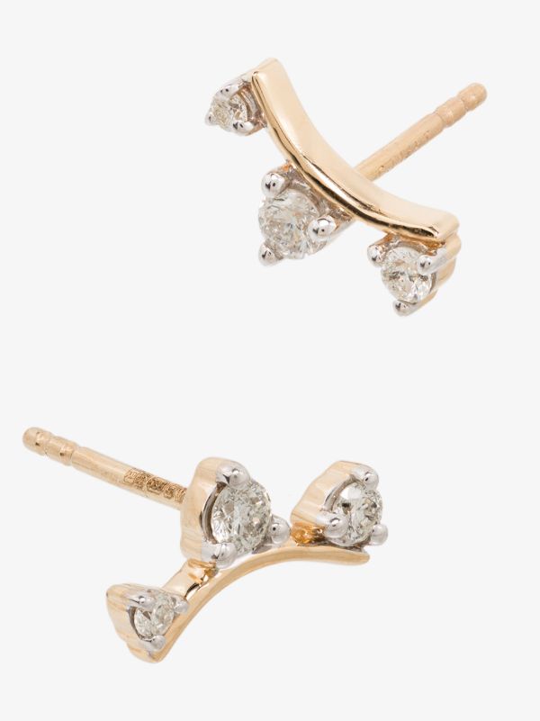 Browns Adina Reyter 14K Yellow Gold Amigos Curve Diamond Earrings | Browns Fine Earrings