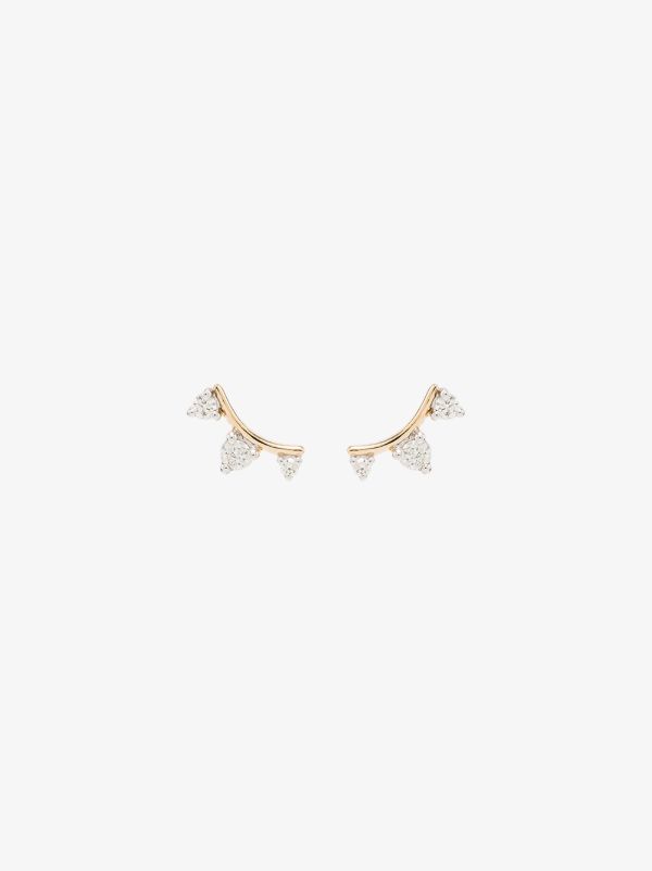 browns Adina Reyter 14K yellow gold Amigos Curve diamond earrings | Browns Fine Earrings