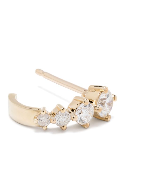 Browns Adina Reyter 14K Yellow Gold J Hoop Diamond Earrings | Browns Fine Earrings
