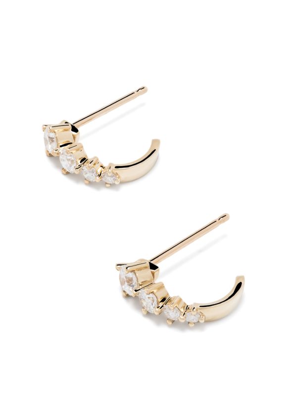 Browns Adina Reyter 14K Yellow Gold J Hoop Diamond Earrings | Browns Fine Earrings