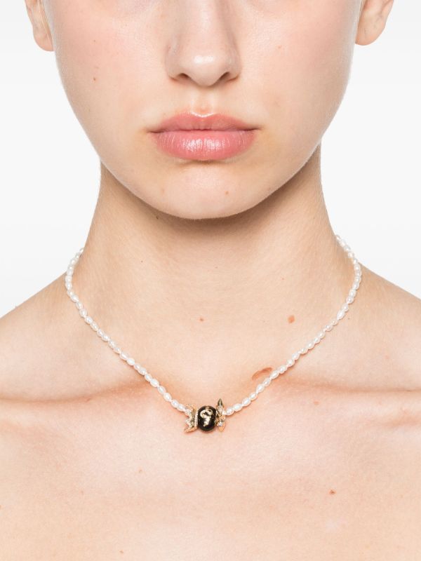 Browns Adina Reyter 14K Yellow Gold Pearl And Diamond Necklace | Browns Fine Necklaces
