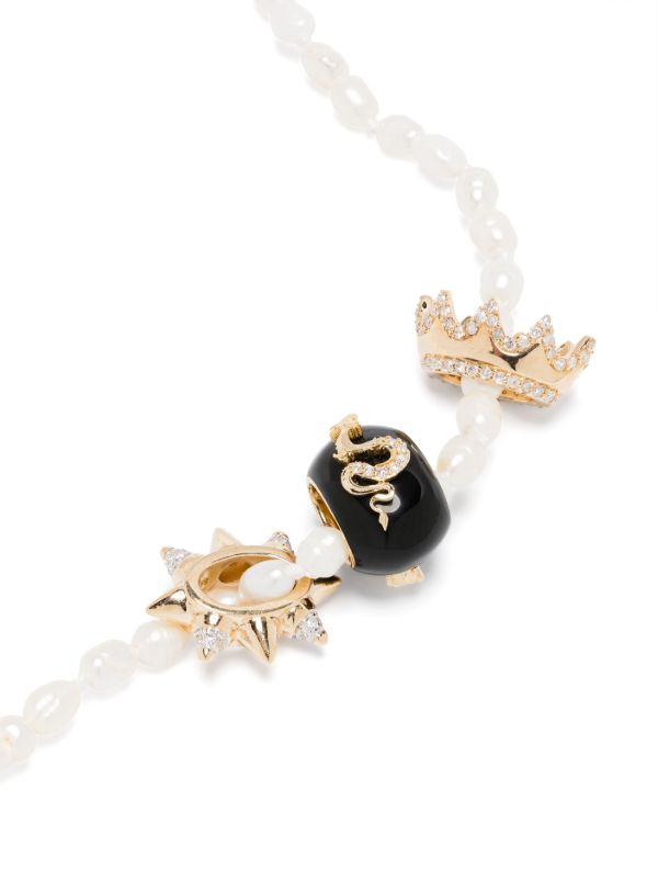 Browns Adina Reyter 14K Yellow Gold Pearl And Diamond Necklace | Browns Fine Necklaces