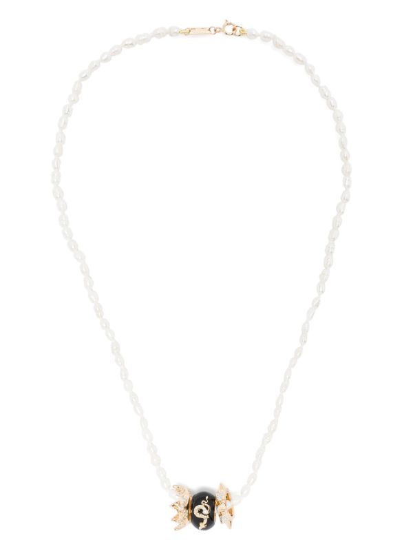 browns Adina Reyter 14K Yellow Gold Pearl And Diamond Necklace | Browns Fine Necklaces
