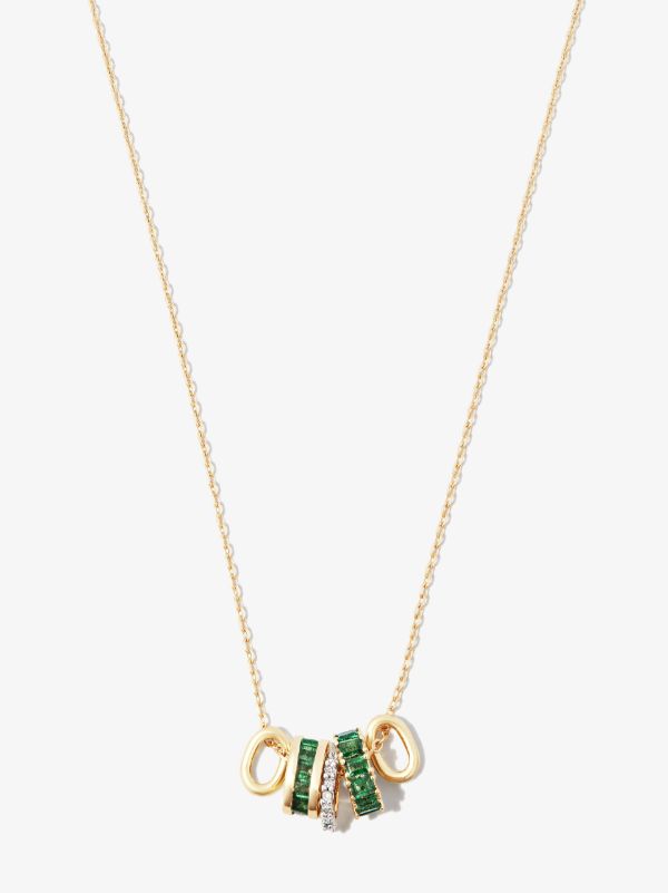 browns Adina Reyter 14K yellow gold Rager emerald and diamond necklace | Browns Fine Necklaces