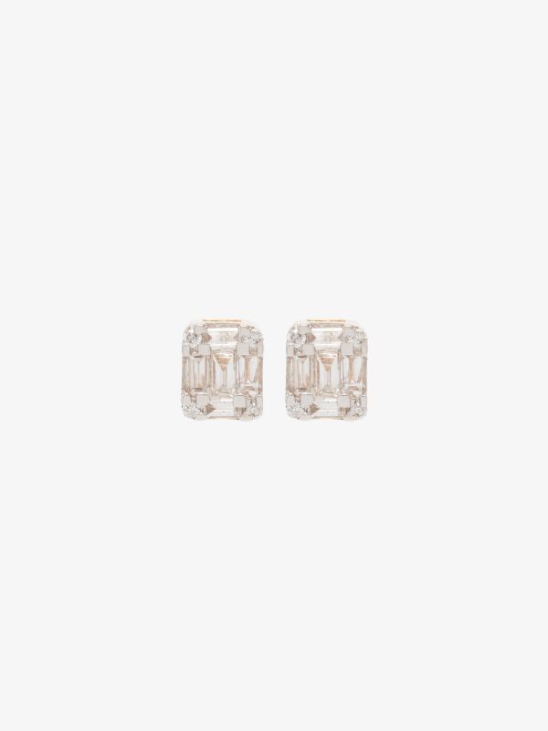 browns Adina Reyter 14K yellow gold square diamond stud earrings | Browns Fine Earrings
