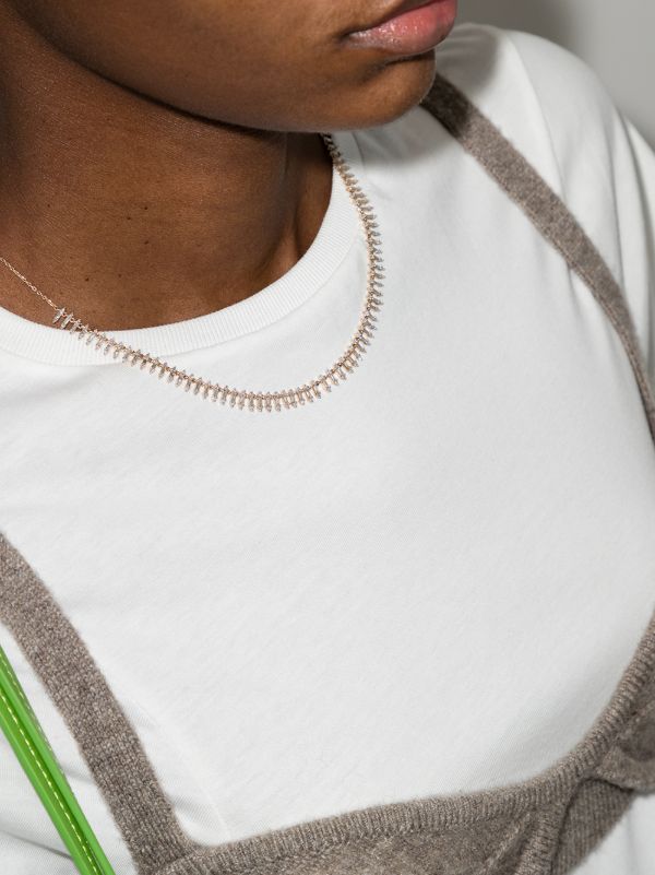 Browns Adina Reyter 14K Yellow Gold Stack Baguette Half Riviera Diamond Necklace | Browns Necklaces