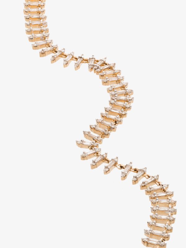 Browns Adina Reyter 14K Yellow Gold Stack Baguette Half Riviera Diamond Necklace | Browns Necklaces