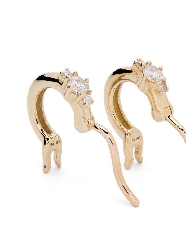 Browns Adina Reyter 14K Yellow Gold Trio Diamond Huggie-Hoop Earrings | Browns Fine Earrings