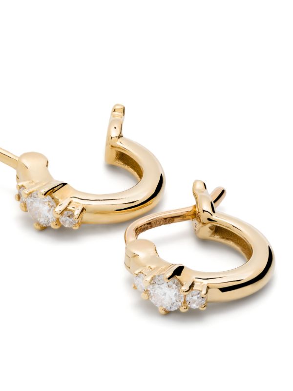 Browns Adina Reyter 14K Yellow Gold Trio Diamond Huggie-Hoop Earrings | Browns Fine Earrings