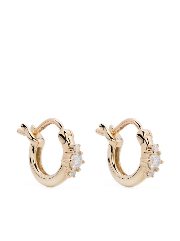 browns Adina Reyter 14K Yellow Gold Trio Diamond Huggie-Hoop Earrings | Browns Fine Earrings