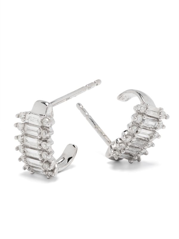 Browns Adina Reyter Sterling Silver Stack Baguette Diamond Earrings | Browns Fine Earrings
