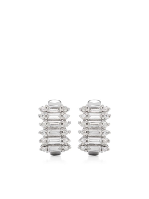 browns Adina Reyter Sterling Silver Stack Baguette Diamond Earrings | Browns Fine Earrings