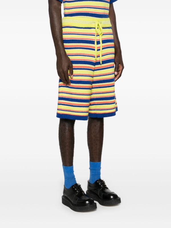 Browns Agbobly Yellow Striped Ribbed Shorts | Browns Track & Running Shorts