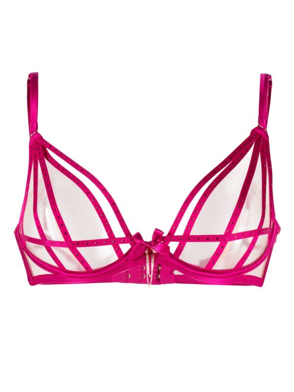 browns Agent Provocateur Pink Rubi Crystal Underwired Bra | Browns Bras