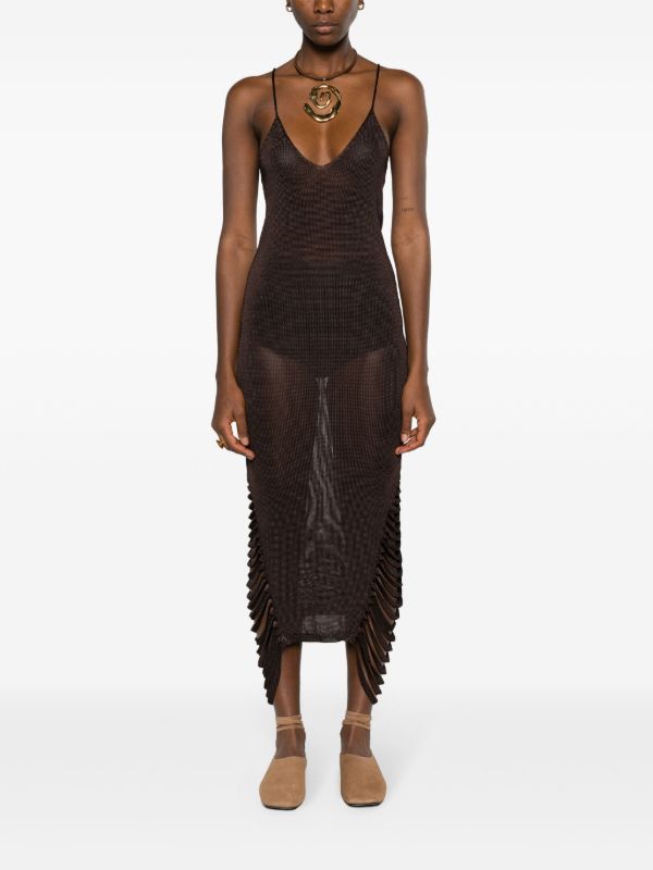 Browns AISLING CAMPS Purple Stalactite Knit Dress | Browns Sweater Dresses