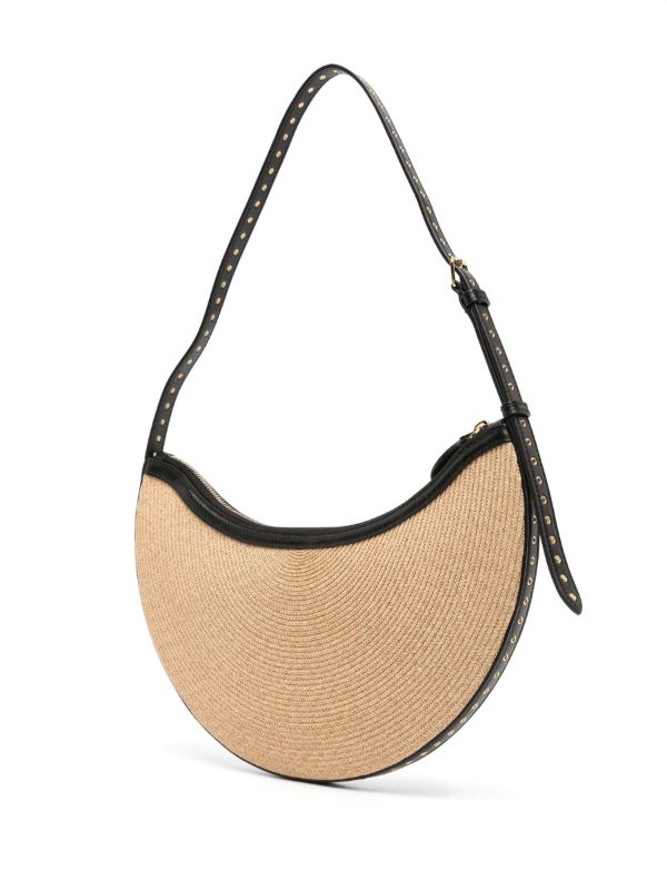 Browns Alaïa Beige Half-Moon Woven Shoulder Bag | Browns Shoulder Bags