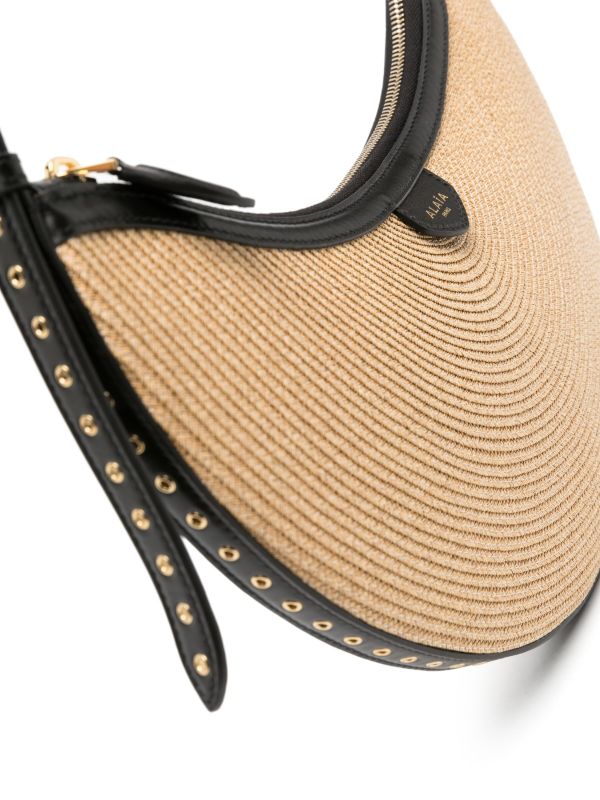 Browns Alaïa Beige Half-Moon Woven Shoulder Bag | Browns Shoulder Bags
