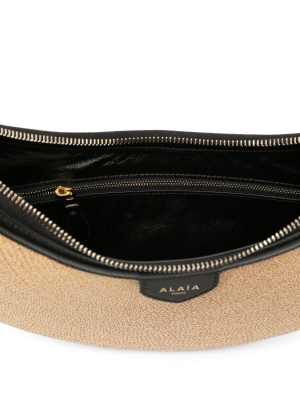 Browns Alaïa Beige Half-Moon Woven Shoulder Bag | Browns Shoulder Bags