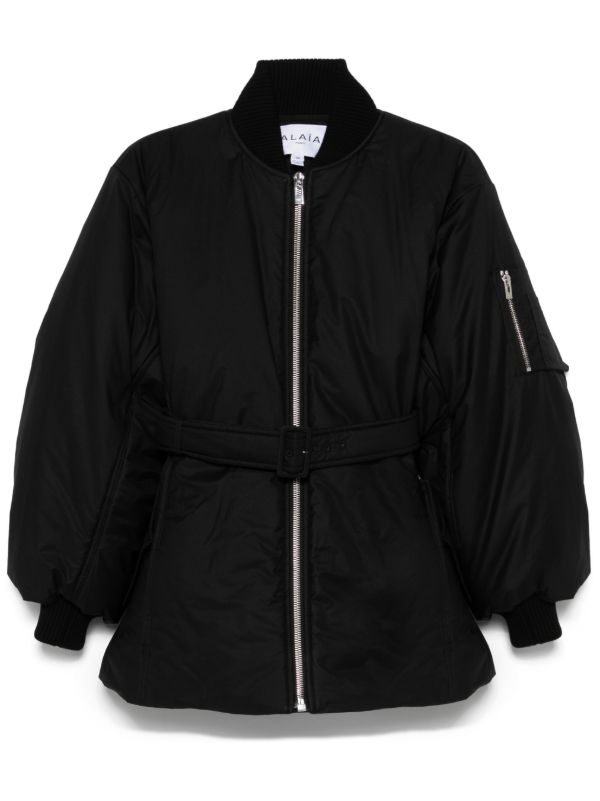 browns Alaïa Belted Bomber Jacket | Browns Varsity Jackets
