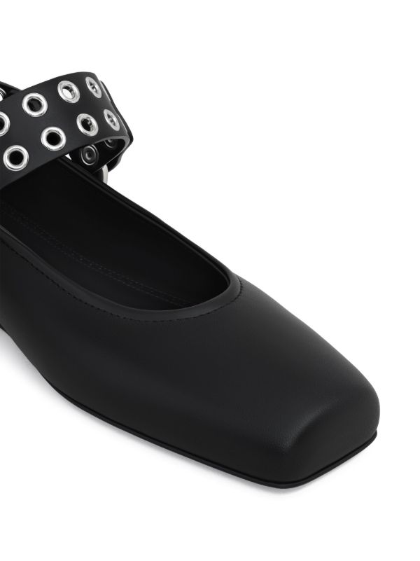 Browns Alaïa Black Biker Ballet Flats | Browns Ballerina Shoes