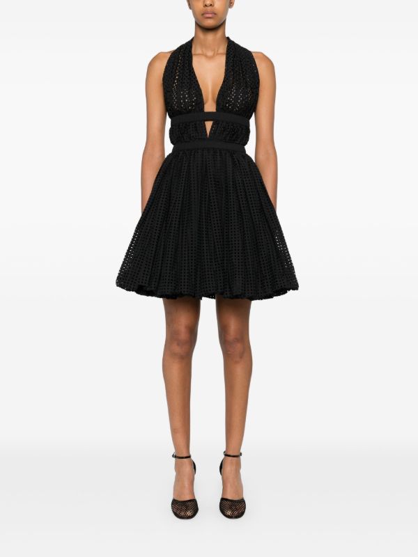 Browns Alaïa Black Cut-Out Mini Dress | Browns Cocktail & Party Dresses