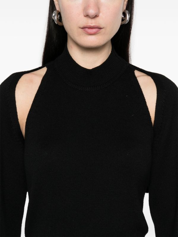 Browns Alaïa Black Cut-Out Sweater | Browns Knitted Sweaters