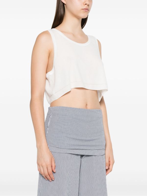 Browns Alaïa High-neck Bubble-hem Top | Browns Vests & Tank Tops