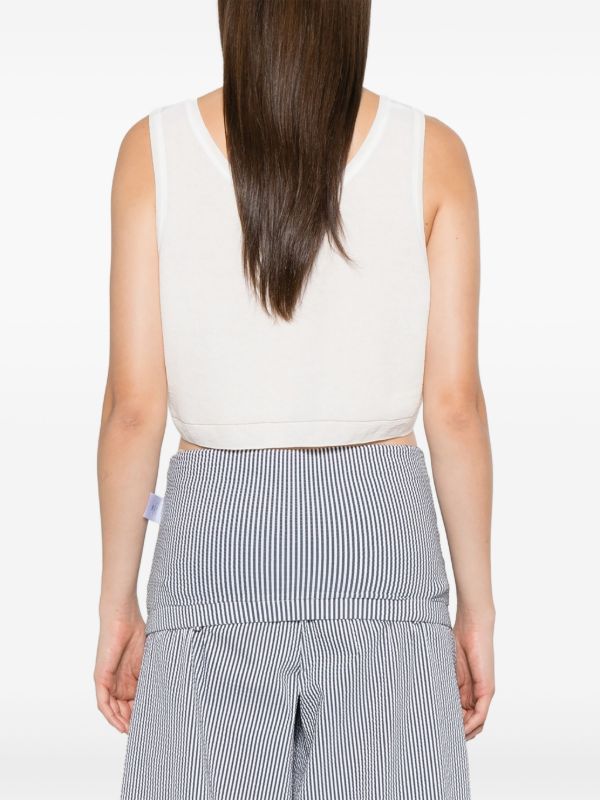 Browns Alaïa High-neck Bubble-hem Top | Browns Vests & Tank Tops