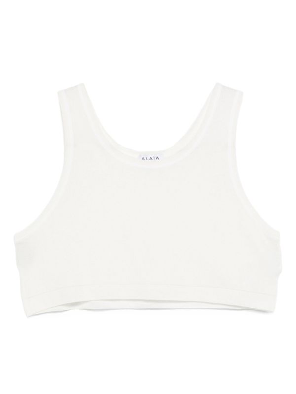 browns Alaïa high-neck bubble-hem top | Browns Vests & Tank Tops