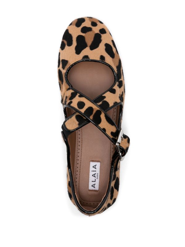 Browns Alaïa Neutral Criss Cross Ballet Flats | Browns Ballerina Shoes