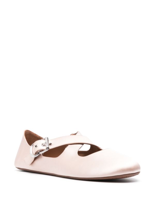 Browns Alaïa Pink Criss-Cross Ballet Flats | Browns Ballerina Shoes