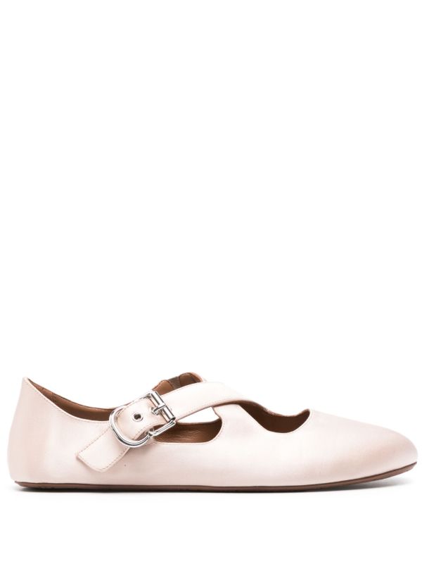 browns Alaïa Pink Criss-Cross Ballet Flats | Browns Ballerina Shoes