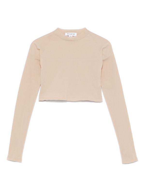 browns Alaïa Second Skin crop top | Browns T-Shirts & Jersey Shirts