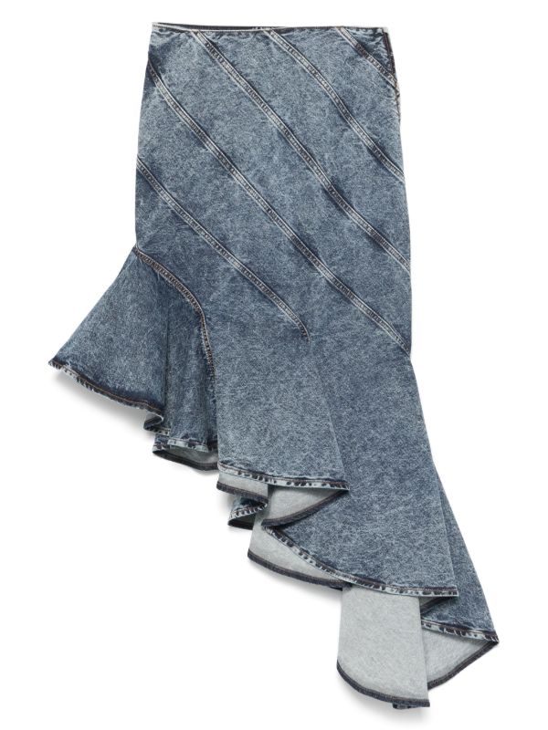 browns Alaïa Spiral midi skirt | Browns Asymmetric & Draped Skirts