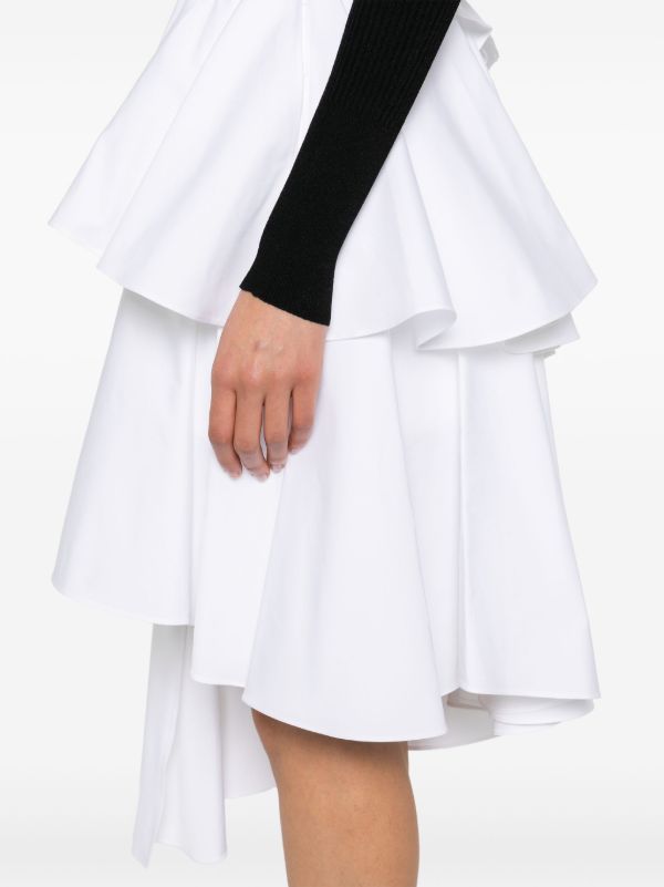 Browns Alaïa Tiered Asymmetric Mini Skirt | Browns Asymmetric & Draped Skirts