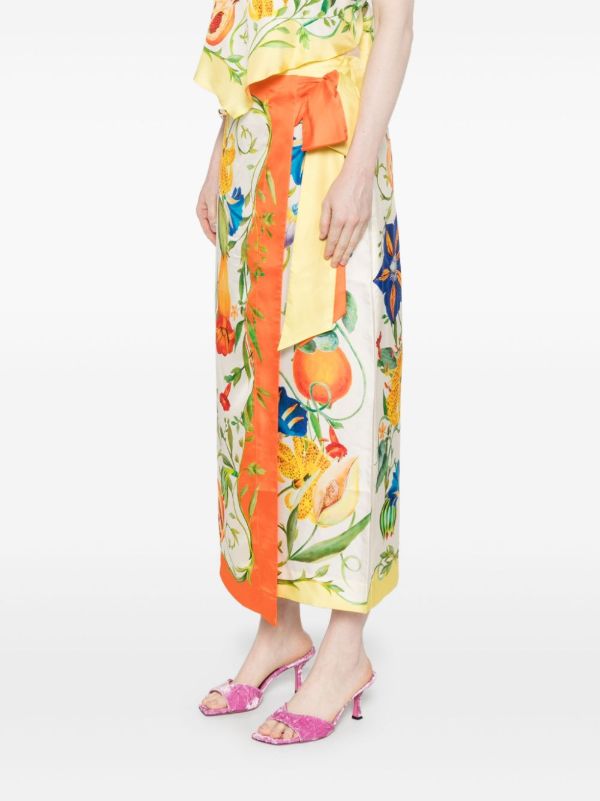 Browns ALEMAIS Flores Midi Skirt | Browns Straight Skirts