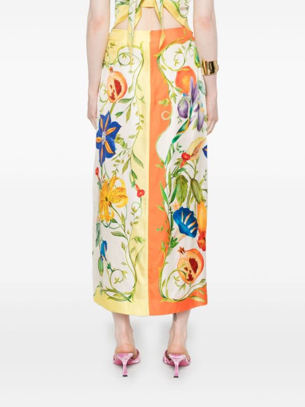 Browns ALEMAIS Flores Midi Skirt | Browns Straight Skirts