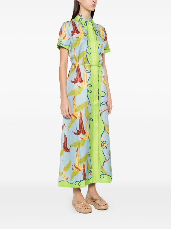 Browns ALEMAIS Green Rafaela Dress | Browns Day Dresses