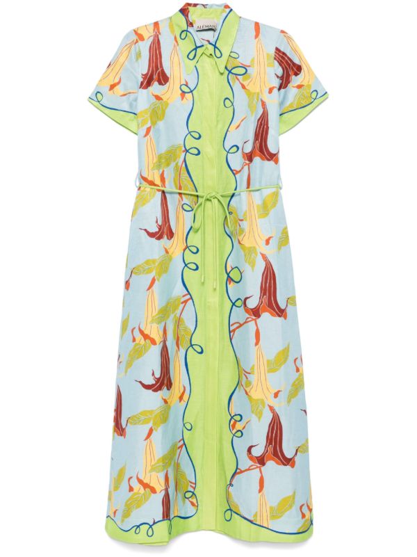 browns ALEMAIS Green Rafaela Dress | Browns Day Dresses