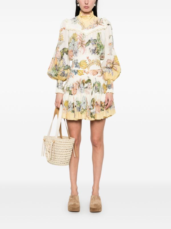 Browns ALEMAIS Yellow Oleander Skirt | Browns High-Waisted Skirts