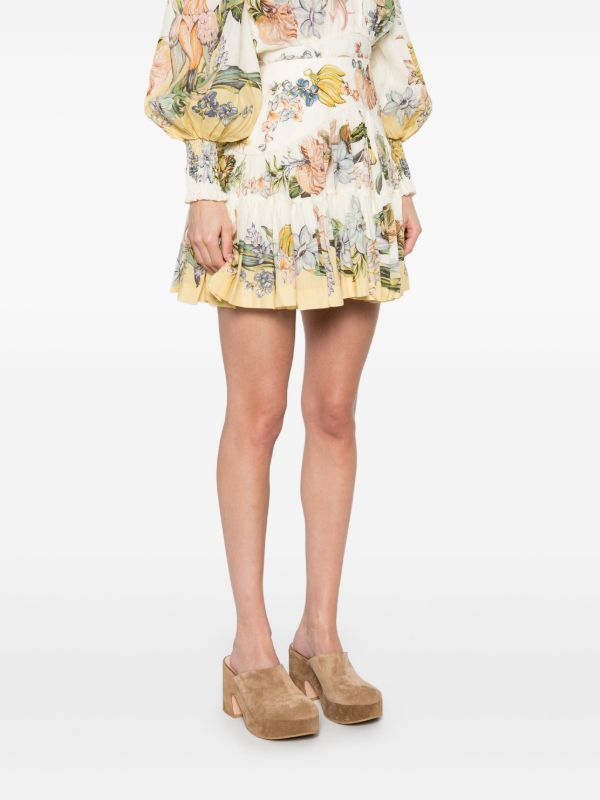 Browns ALEMAIS Yellow Oleander Skirt | Browns High-Waisted Skirts