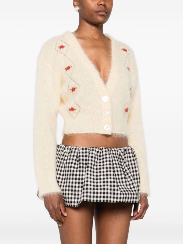 Browns Alessandra Rich Floral-embroidered Cardigan | Browns Cardigans