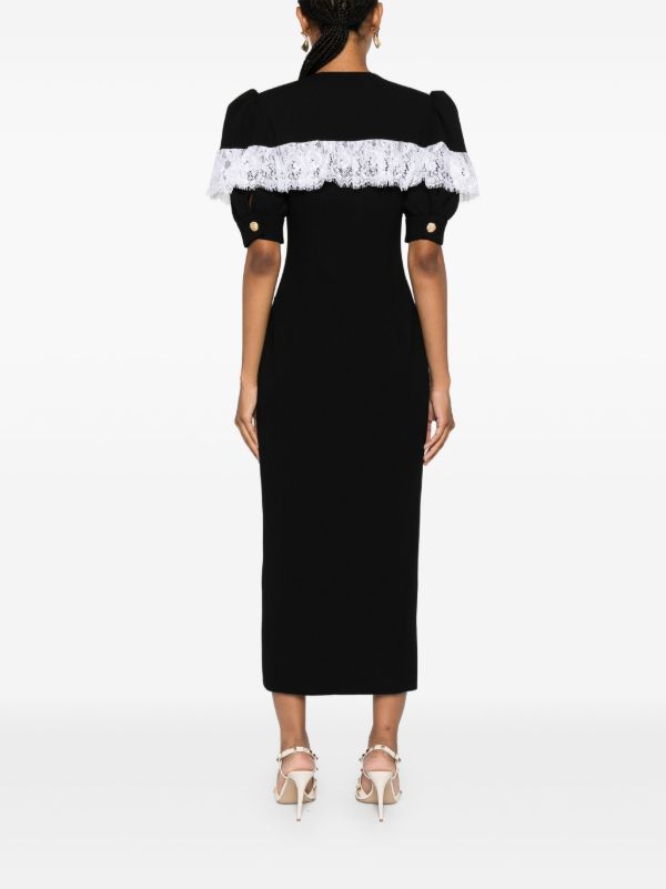 Browns Alessandra Rich Lace Trim Midi Dress | Browns Day Dresses
