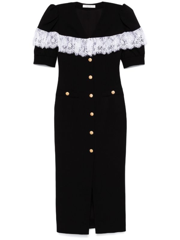 browns Alessandra Rich lace trim midi dress | Browns Day Dresses