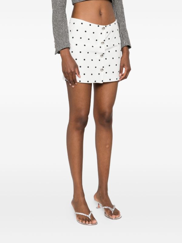 Browns Alessandra Rich Polka Dot-print Miniskirt | Browns Fitted Skirts