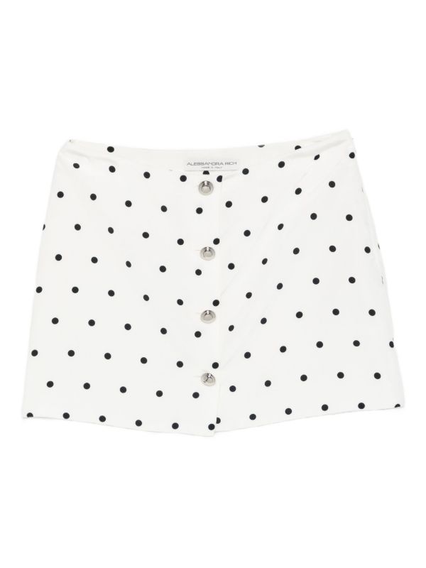 browns Alessandra Rich polka dot-print miniskirt | Browns Fitted Skirts
