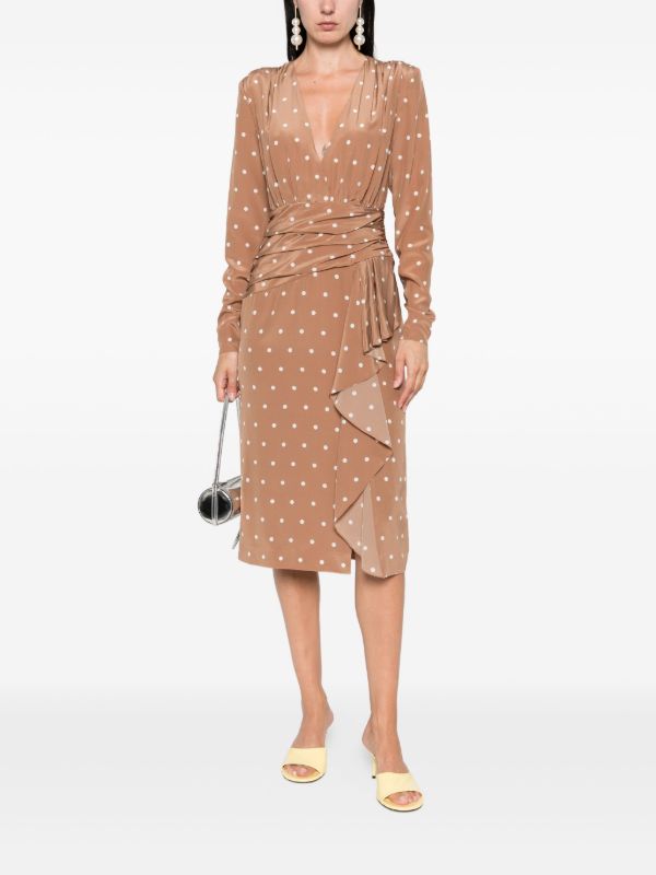 Browns Alessandra Rich Polka-dot Ruffled Dress | Browns Day Dresses